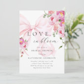 ピンクボウフローラブライダルシャワー招待 招待状 (スタンド正面)