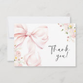 ピンクボウフローラブライダルシャワー サンキューカード (正面)