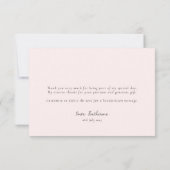 ピンクボウフローラブライダルシャワー サンキューカード (裏面)