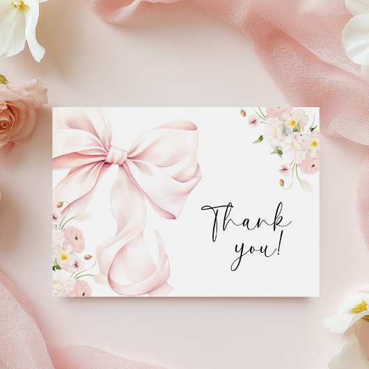 ピンクボウフローラブライダルシャワー サンキューカード