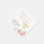 ピンクボウフローラブランチ&バブリーブライダルシャワー スタンダードカクテルナプキン (角)