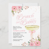 ピンクボウフローラブランチ&バブリーブライダルシャワー 招待状 (正面)