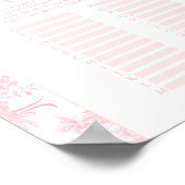 ピンクボウフローラベビーガール名レースシャワーゲーム ポスター (角)