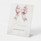 ピンクボウフローラベビーシャワーの好意サイン 台座サイン (正面)