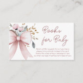 ピンクボウフローラベビーシャワーブックベビー エンクロージャーカード (正面)