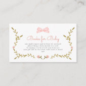 ピンクボウフローラベビーシャワーブックベビー エンクロージャーカード (正面)