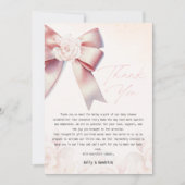 ピンクボウフローラベビーシャワー サンキューカード (正面)