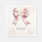 ピンクボウフローラベビーシャワー スタンダードカクテルナプキン (正面)