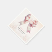 ピンクボウフローラベビーシャワー スタンダードカクテルナプキン (角)