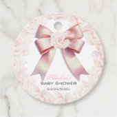 ピンクボウフローラベビーシャワー フェイバータグ (正面)