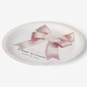 ピンクボウフローラベビーシャワー ペーパープレート (アングル)