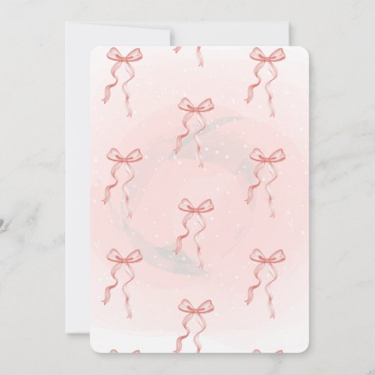 ピンクボウフローラベビーシャワー 招待状 (裏面)