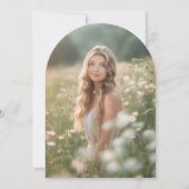 ピンクボウフローララブイン開花アーチブライダルシャワー 招待状 (裏面)