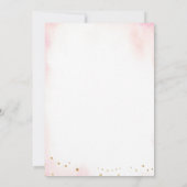 ピンクボウフローラリトルバニーベビーシャワー 招待状 (裏面)