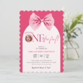 ピンクボウフローラリトル恋しく思オネダーフル1歳の誕生日 招待状 (スタンド正面)