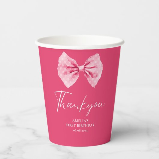 ピンクボウフローラリトル恋しく思オネダーフル 紙コップ (裏面)