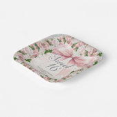 ピンクボウフローラヴィンテージコケットスウィート16 ペーパープレート (傾斜あり)