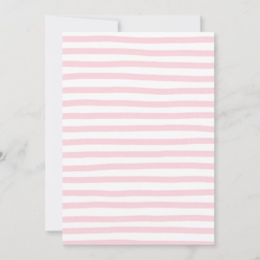 ピンクボウフローラ水の色の赤ちゃんシャワーの招待 招待状 (裏面)