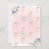 ピンクボウフローラ水彩ベビーシャワー 招待状 (裏面)