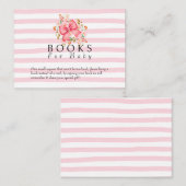 ピンクボウフローラ水色ベビーシャワー エンクロージャーカード (正面/裏面)