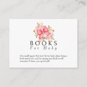 ピンクボウフローラ水色ベビーシャワー エンクロージャーカード (正面)