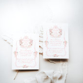 ピンクボウフローラ甘いベビーガールシャワーブック エンクロージャーカード