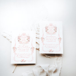 ピンクボウフローラ甘いベビーガールシャワーブック エンクロージャーカード