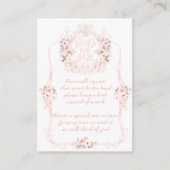 ピンクボウフローラ甘いベビーガールシャワーブック エンクロージャーカード (正面)