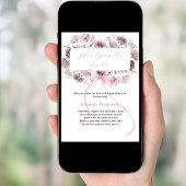 ピンクボウフローラ結び目ブライダルシャワー 招待状