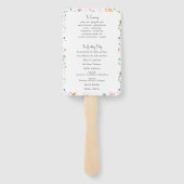 ピンクボウフローラ結婚式プログラムファン ハンドファン (裏面)