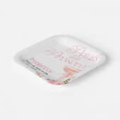 ピンクボウフローラ花びらとプロセッコブライダルシャワー ペーパープレート (傾斜あり)