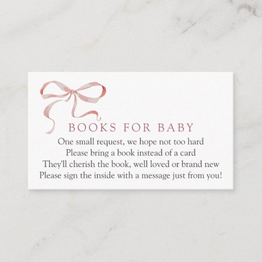 ピンクボウブックスベビー依頼 エンクロージャーカード (正面)