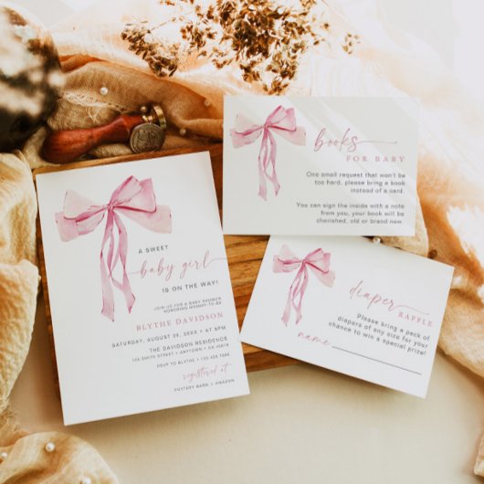 ピンクボウブックスベビー挿入カード赤面ガール エンクロージャーカード