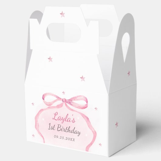 ピンクボウブティック1st誕生日パーティー フェイバーボックス (オープン)