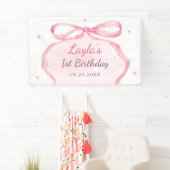 ピンクボウブティック1st誕生日パーティー 横断幕 (インサイチュ)
