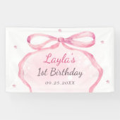 ピンクボウブティック1st誕生日パーティー 横断幕 (横)