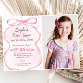 ピンクボウブティック2nd誕生日パーティー写真 招待状