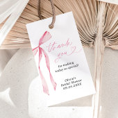 ピンクボウブライダルシャワーありがとうラベル、メッセージカード ギフトタグ