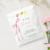 ピンクボウブライダルシャワーありがとう好意 フェイバーバッグ (封をした状態)