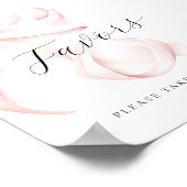 ピンクボウブライダルシャワーはテーブル記号を好む ポスター (角)