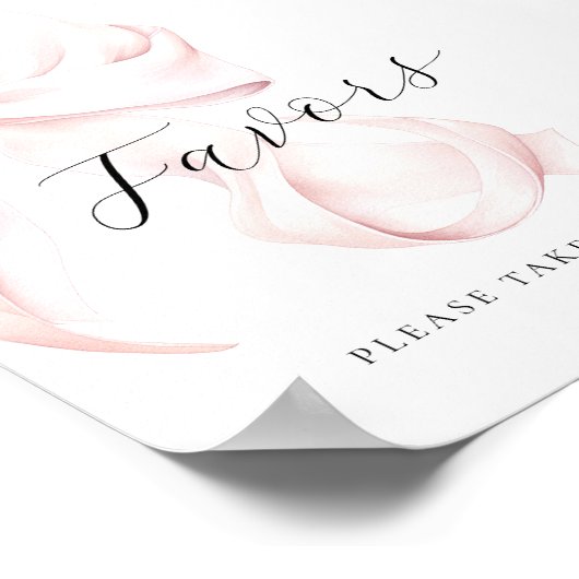 ピンクボウブライダルシャワーはテーブル記号を好む ポスター (角)