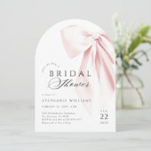 ピンクボウブライダルシャワーアーチ招待状 招待状 (スタンド正面)