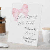 ピンクボウブライダルシャワーウェルカムサイン 台座サイン (インサイチュ)