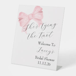 ピンクボウブライダルシャワーウェルカムサイン 台座サイン
