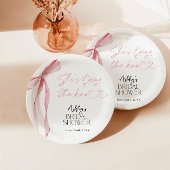 ピンクボウブライダルシャワーエレガントブライダルシャワー ペーパープレート