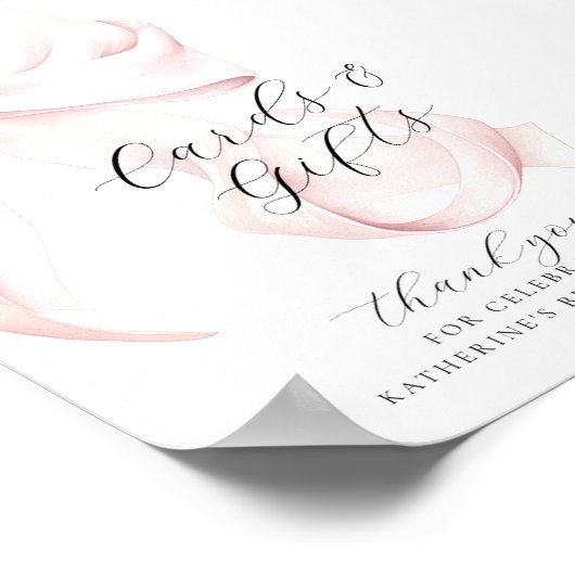 ピンクボウブライダルシャワーカード&ギフトテーブルポスター ポスター (角)