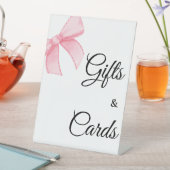 ピンクボウブライダルシャワーギフト&カード 台座サイン (インサイチュ)