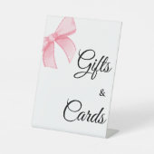 ピンクボウブライダルシャワーギフト&カード 台座サイン (正面)