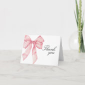ピンクボウブライダルシャワーサンキューカード サンキューカード (正面)