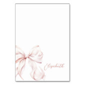 ピンクボウブライダルシャワーテーブル名カード テーブルナンバー (正面)